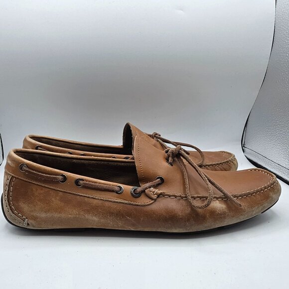 Salvatore Ferragamo Mens Size 12 Brown Leather Driving Loafer Shoes ZM02669 main image 8
